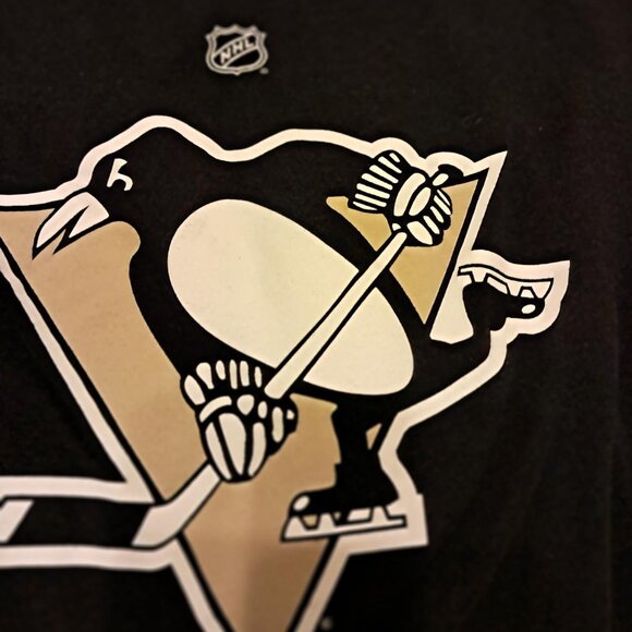 Reebok Pittsburgh Penguins Logo T-Shirt, Black, Size Large - Picture 2 of 4